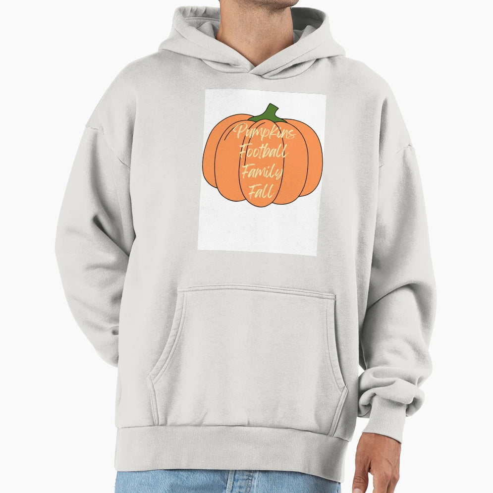 Pumpkins Football Family Fall Pumpkin Hoodie - Minimalist Print Unisex - T-Shirt, Sweatshirt, Hoodie