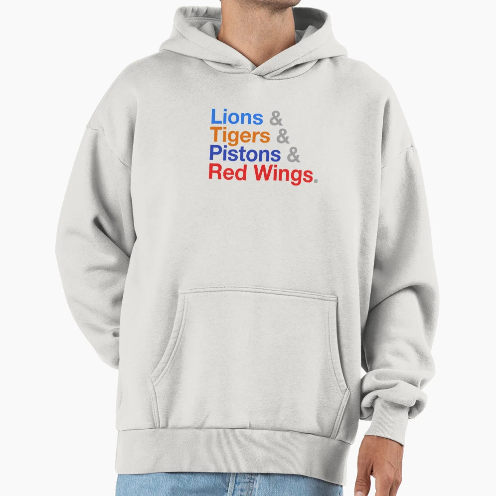 Detroit Sports Hoodie - Aesthetic Graphic Men Women - T-Shirt, Sweatshirt, Hoodie