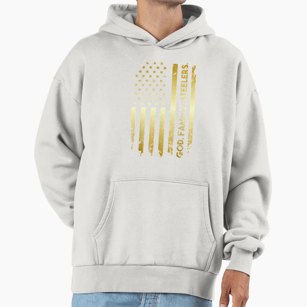 God Family Steelers Pro Us Flag T-Shirt - Fun Novelty Design Unisex - T-Shirt, Sweatshirt, Hoodie