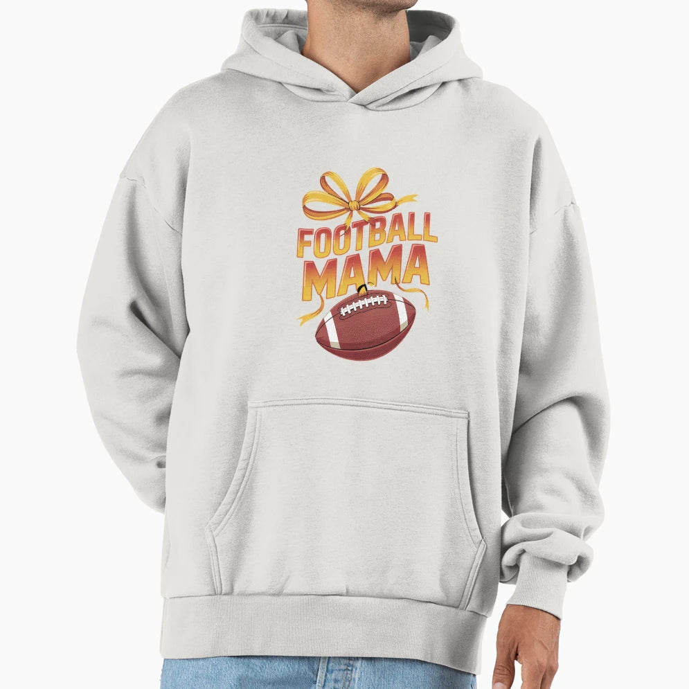 Coquette Bow Game Day Football Mama Hoodie - Custom Art Print for Adults - T-Shirt, Sweatshirt, Hoodie