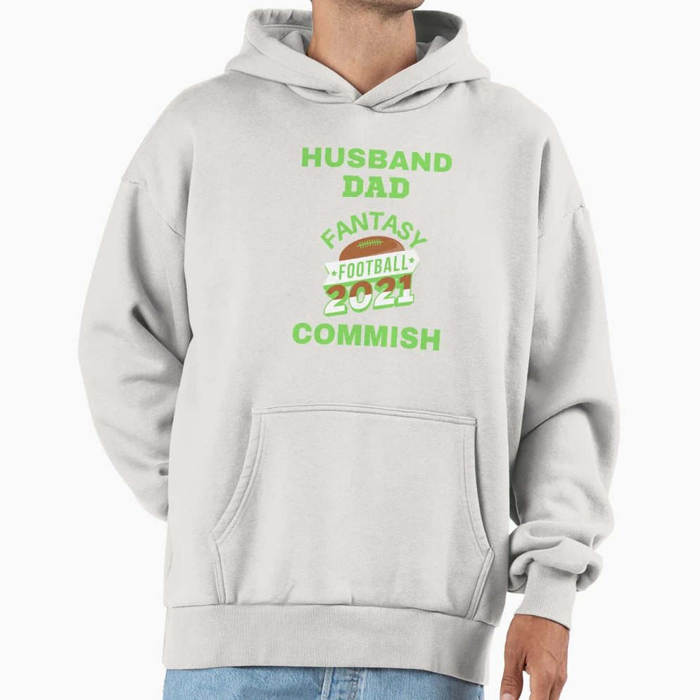 Husband Dad Fantasy Football Commish Hoodie - Custom Art Print Unisex - T-Shirt, Sweatshirt, Hoodie
