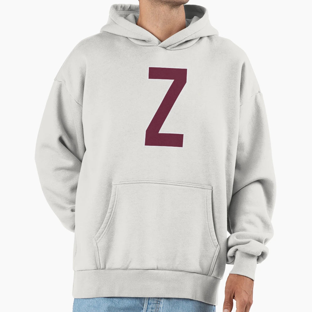 Letter Z Bold Collegiate Font Varsity Hoodie - Custom Art Print for Adults - T-Shirt, Sweatshirt, Hoodie