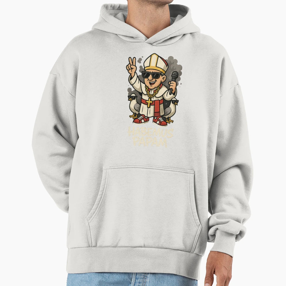 Hip Hop Pope Habemus Papam Street Hoodie - Fun Novelty Design for Adults - T-Shirt, Sweatshirt, Hoodie