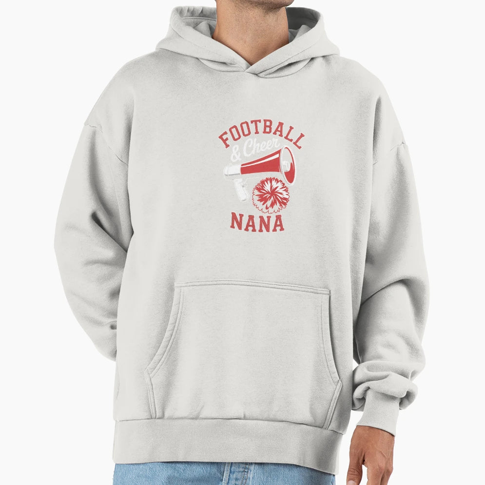 Football Cheer Nana Cheerleader Hoodie - Unique Graphic for Adults - T-Shirt, Sweatshirt, Hoodie