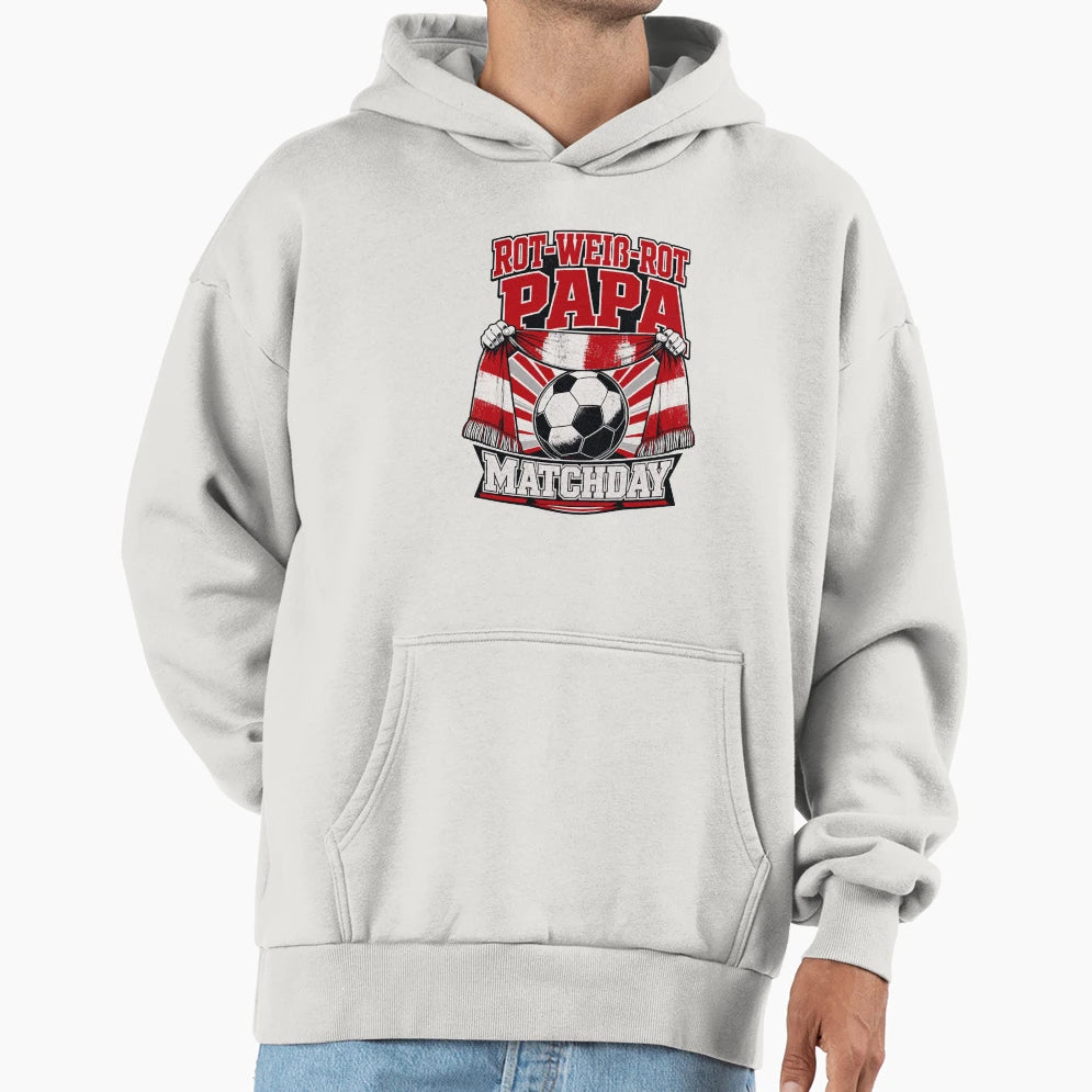 Austria Football Dad Red White Red Hoodie - Minimalist Print for Adults - T-Shirt, Sweatshirt, Hoodie