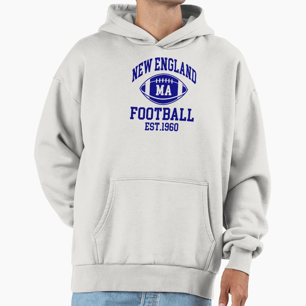 New England Football Massachusetts Hoodie - Fun Novelty Design Men Women - T-Shirt, Sweatshirt, Hoodie