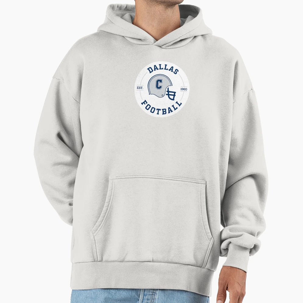 Dallas Football Badge Hoodie - Trendy Graphic Men Women - T-Shirt, Sweatshirt, Hoodie