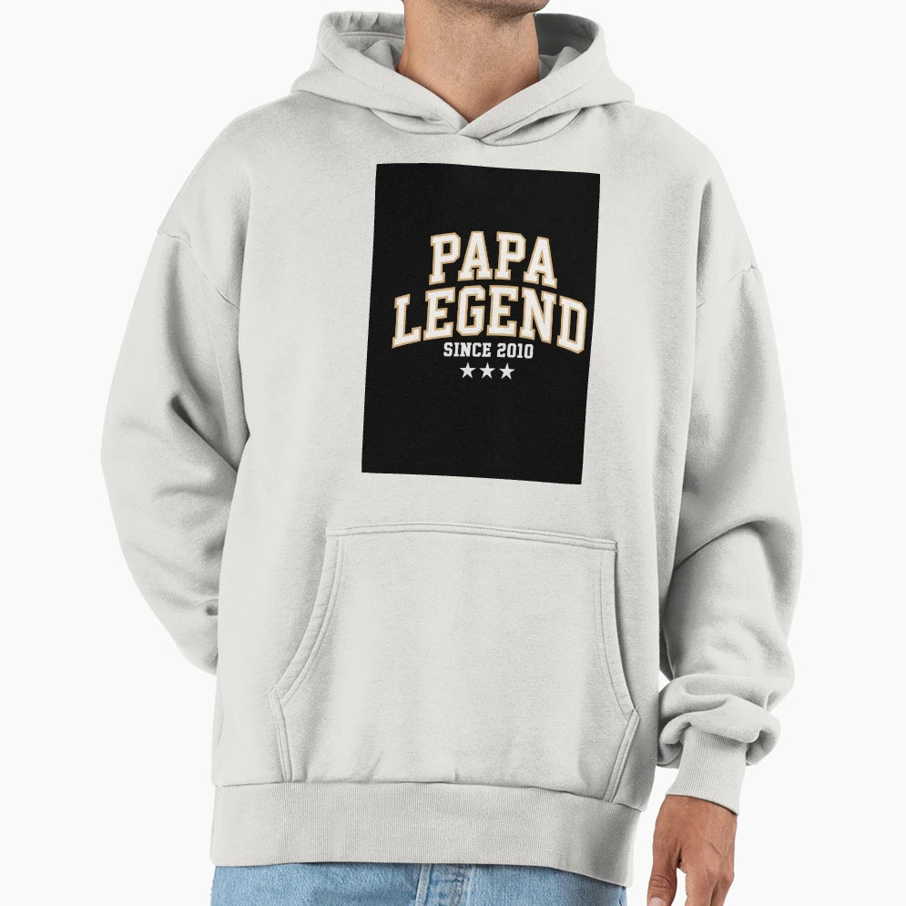 Papa Legend Since 2010 Typography Hoodie - Novelty Apparel Unisex - T-Shirt, Sweatshirt, Hoodie