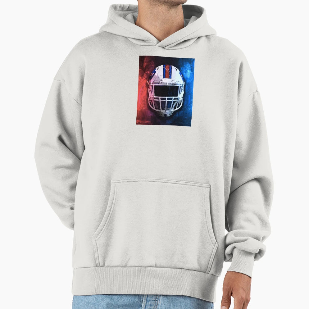 Buffalo Football Helmet Hoodie - Casual Everyday Wear Unisex - T-Shirt, Sweatshirt, Hoodie