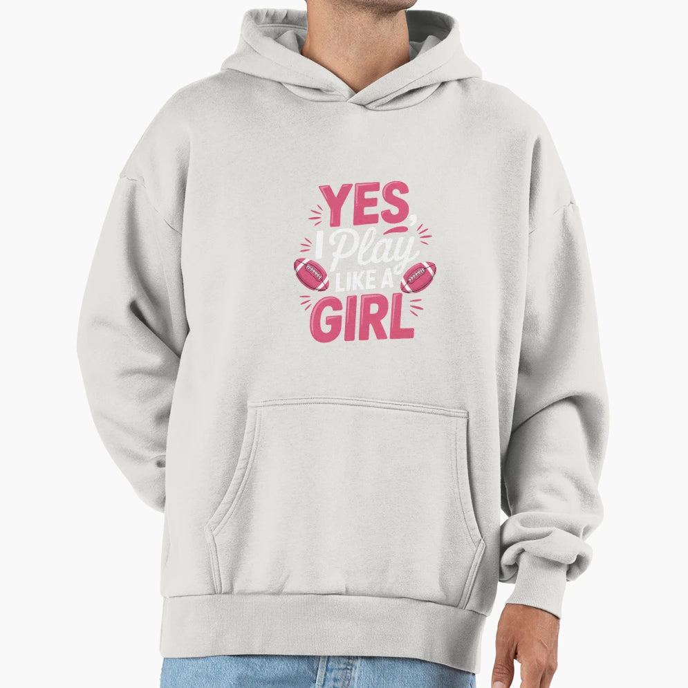 Flag Football Girl1 Hoodie - Unique Graphic Unisex - T-Shirt, Sweatshirt, Hoodie