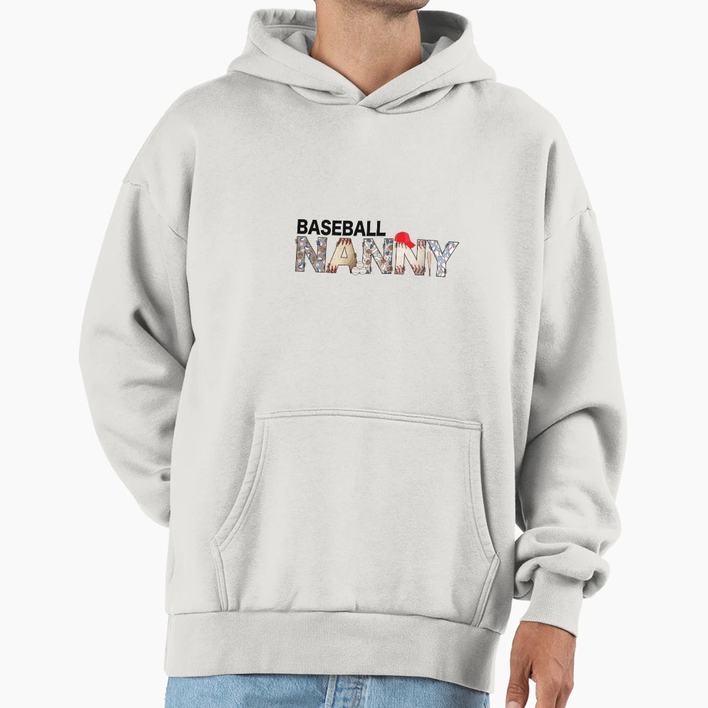 Baseball Nanny Hoodie - Trendy Graphic for Adults - T-Shirt, Sweatshirt, Hoodie