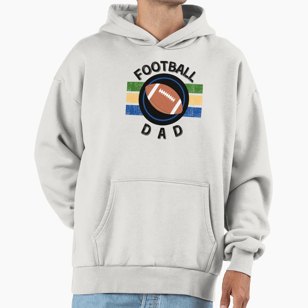Football Dad Sports Dad Dad Life White Hoodie - Novelty Apparel Men Women - T-Shirt, Sweatshirt, Hoodie