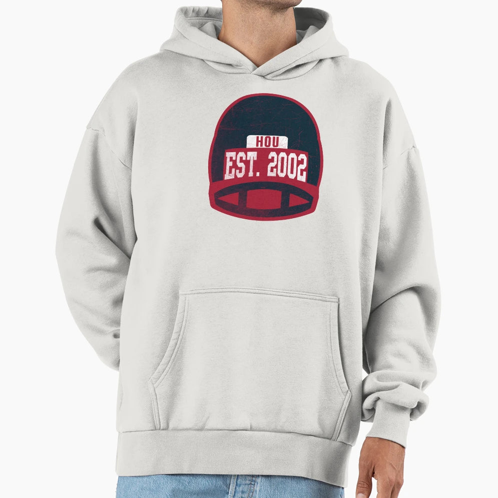 Houston Throwback Football Helmet Hoodie - Novelty Apparel Men Women - T-Shirt, Sweatshirt, Hoodie