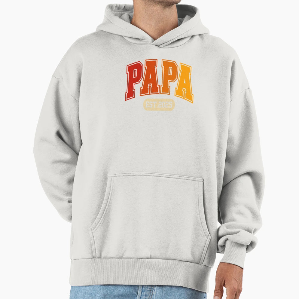 Funny Grandpa Est 2025 New Papa Gifts Hoodie - Custom Art Print for Adults - T-Shirt, Sweatshirt, Hoodie