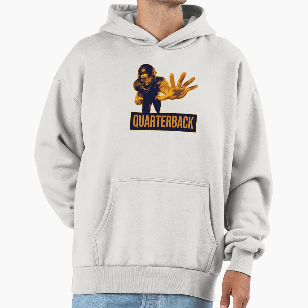 College Football Quarterback Hoodie - Minimalist Print for Adults - T-Shirt, Sweatshirt, Hoodie