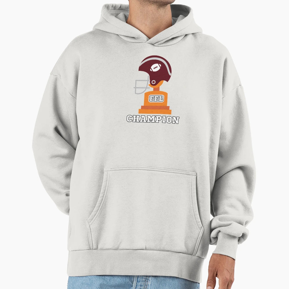 Ffl Champion White Text Fantasy Football Hoodie - Unique Graphic Men Women - T-Shirt, Sweatshirt, Hoodie