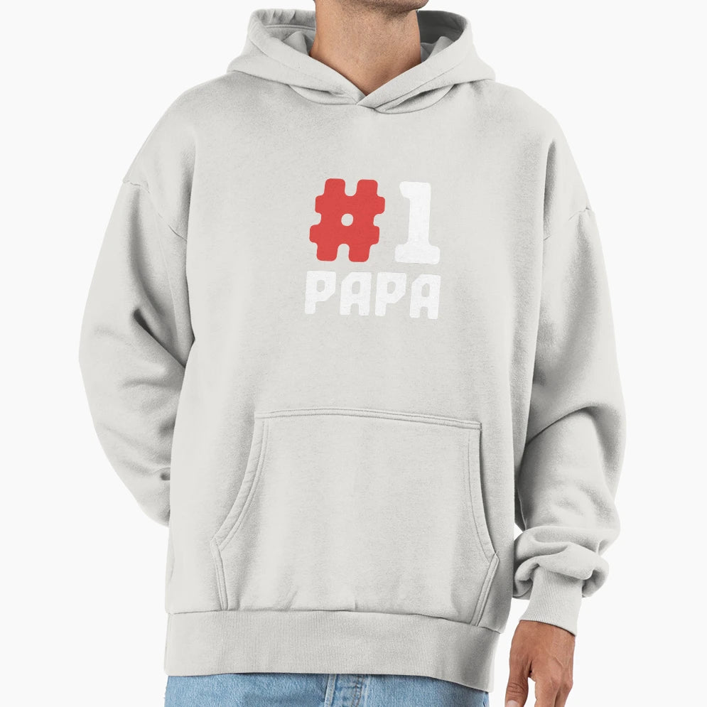 Mens Number One Papa 1 Fathers Day Hoodie - Fun Novelty Design for Adults - T-Shirt, Sweatshirt, Hoodie