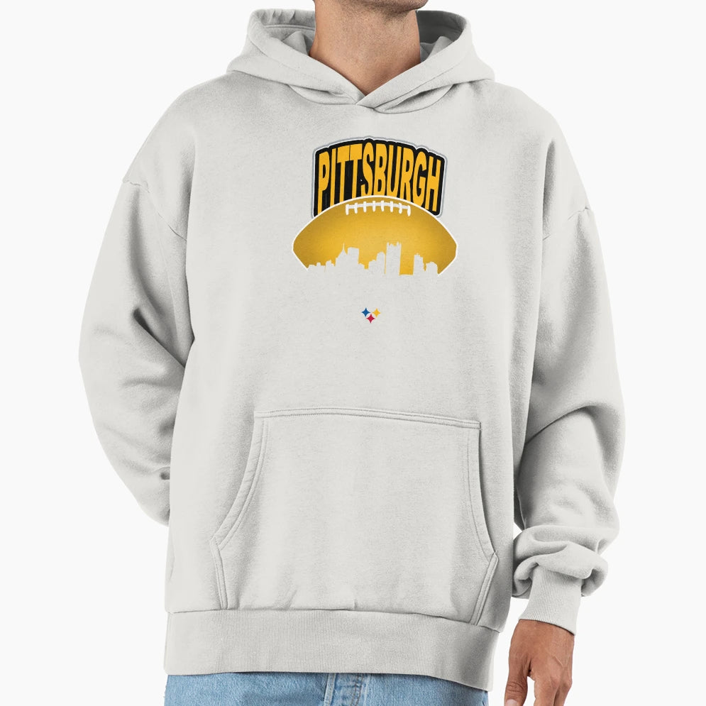 Pittsburgh Football Skyline Hoodie - Casual Everyday Wear for Adults - T-Shirt, Sweatshirt, Hoodie
