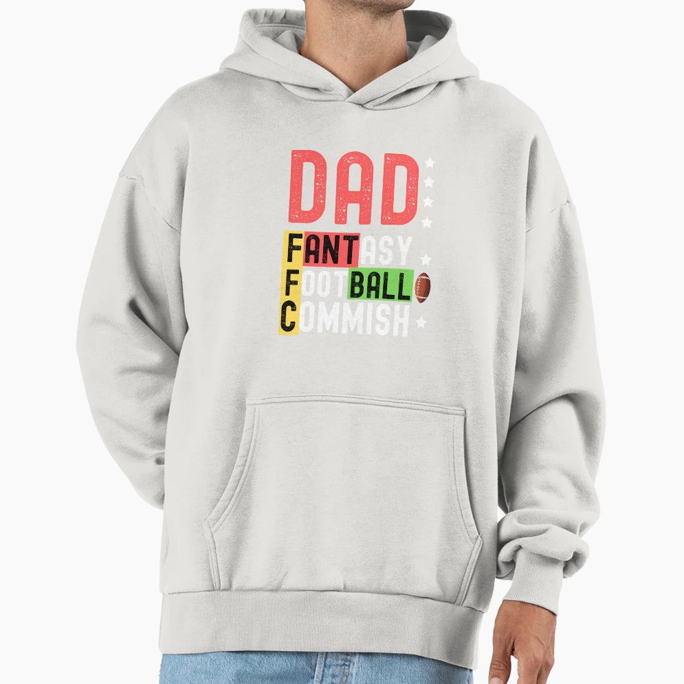 Husband Dad Fantasy Football Commish Hoodie - Casual Everyday Wear Unisex - T-Shirt, Sweatshirt, Hoodie