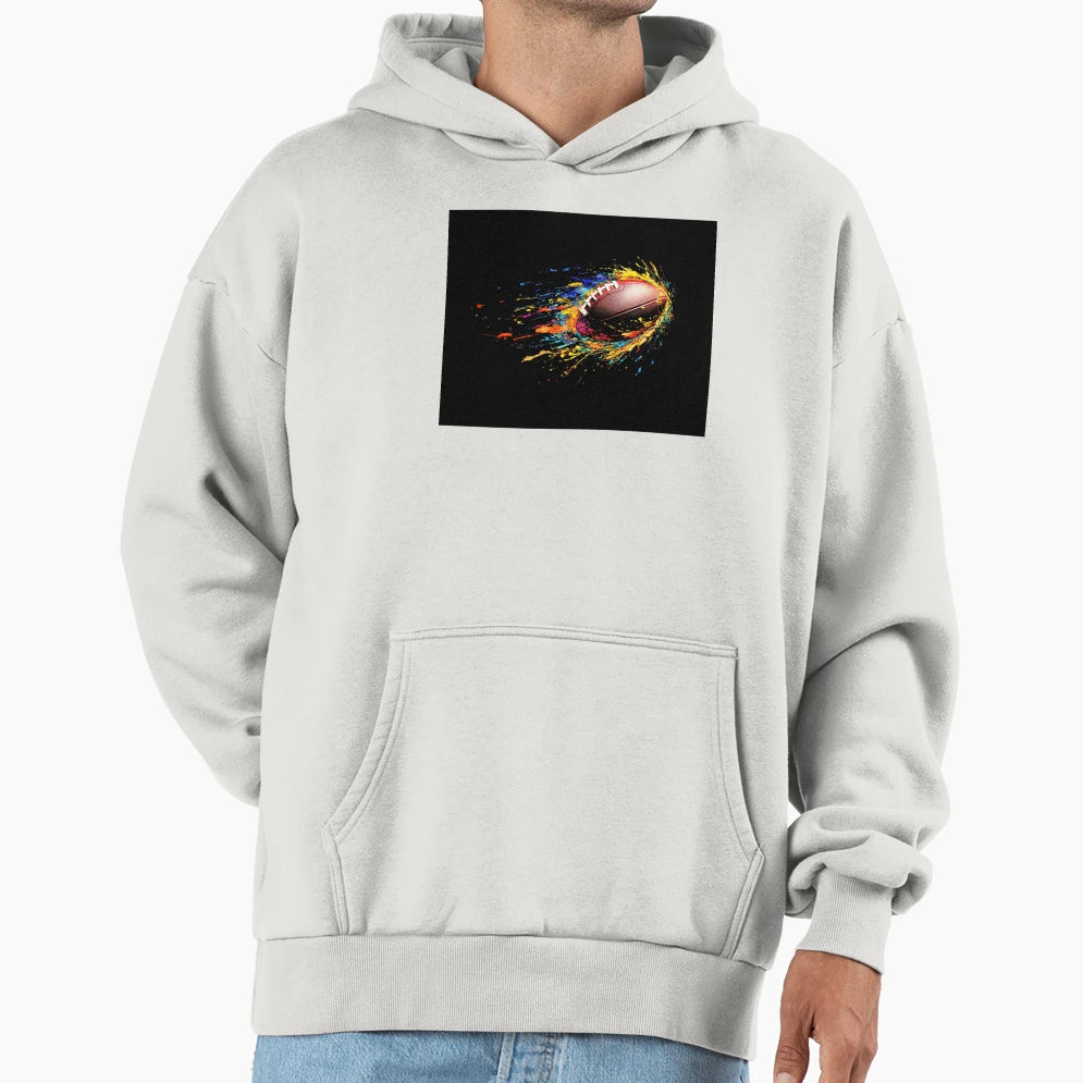 Football Ball Flying Touchdown Hoodie - Unique Graphic Unisex - T-Shirt, Sweatshirt, Hoodie