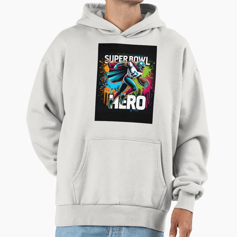 Super Bowl Hero Hoodie - Minimalist Print Men Women - T-Shirt, Sweatshirt, Hoodie