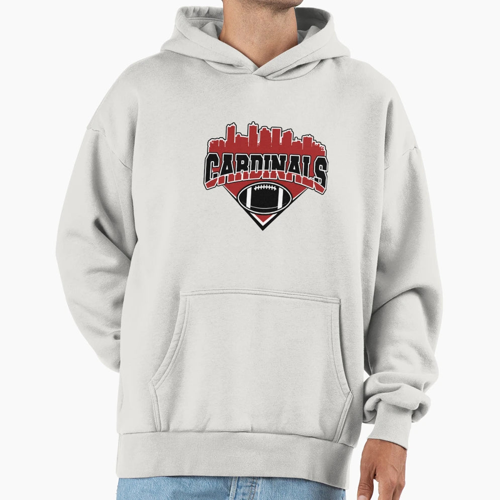 Cardinals Football Skyline Football T-Shirt - Streetwear Style for Adults - T-Shirt, Sweatshirt, Hoodie