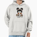 Football Sister Leopard Black Messy Bun Hoodie - Minimalist Print Unisex - T-Shirt, Sweatshirt, Hoodie