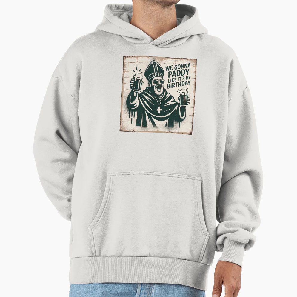 Saint Patrick Stencil Art Beer Toast Hoodie - Minimalist Print Unisex - T-Shirt, Sweatshirt, Hoodie