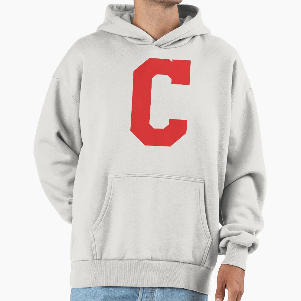 Alphabet Red C Sports Letter C Hoodie - Minimalist Print for Adults - T-Shirt, Sweatshirt, Hoodie