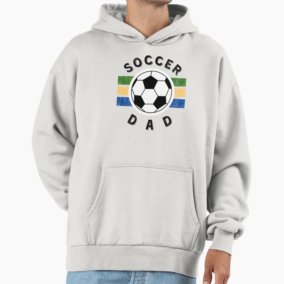 Soccer Dad Sports Dad Dad Life White Hoodie - Fun Novelty Design Unisex - T-Shirt, Sweatshirt, Hoodie
