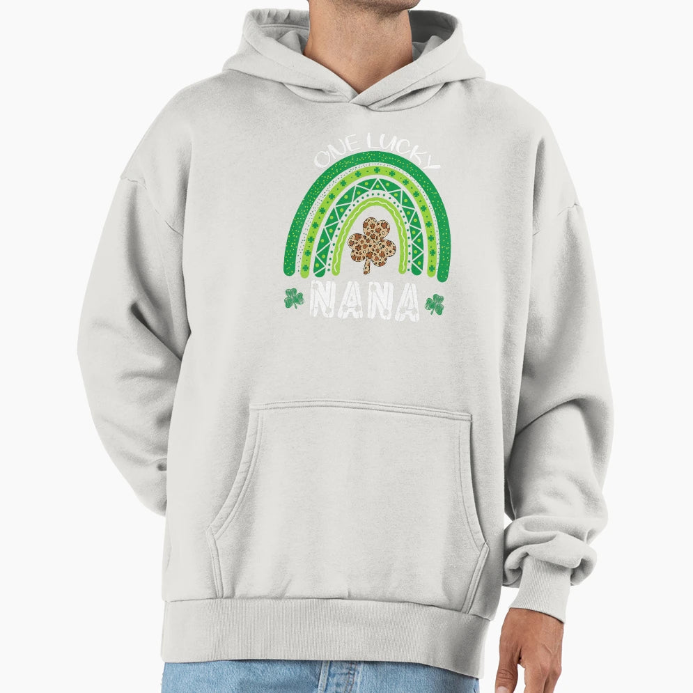 One Lucky Nana Shamrock St Patricks Hoodie - Streetwear Style Men Women - T-Shirt, Sweatshirt, Hoodie