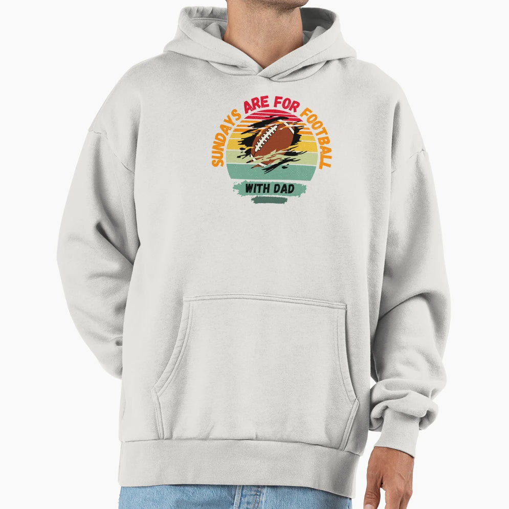 Sundays Are Football Dad Hoodie - Minimalist Print for Adults - T-Shirt, Sweatshirt, Hoodie