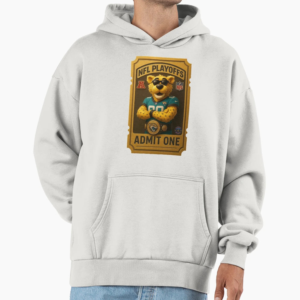 Jag Ticket To Playoffs Hoodie - Custom Art Print Unisex - T-Shirt, Sweatshirt, Hoodie
