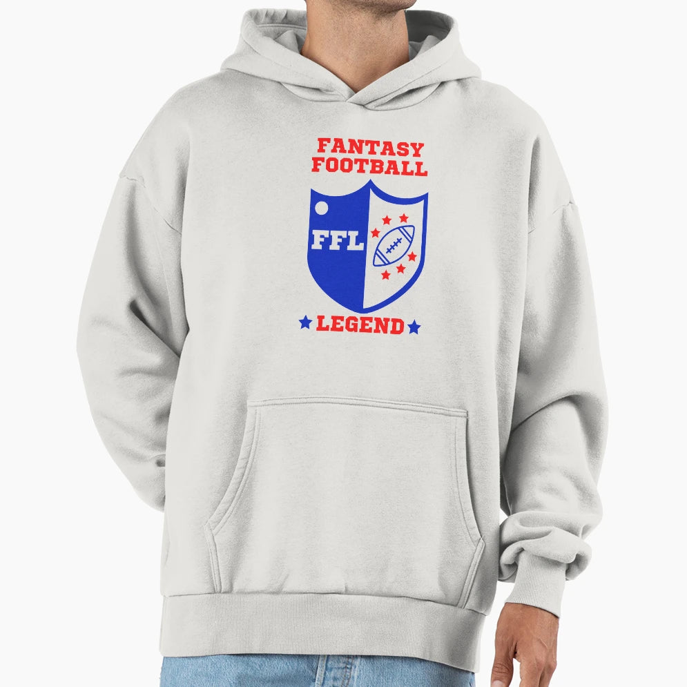 Fantasy Football Legend Red And Blue Hoodie - Fun Novelty Design for Adults - T-Shirt, Sweatshirt, Hoodie