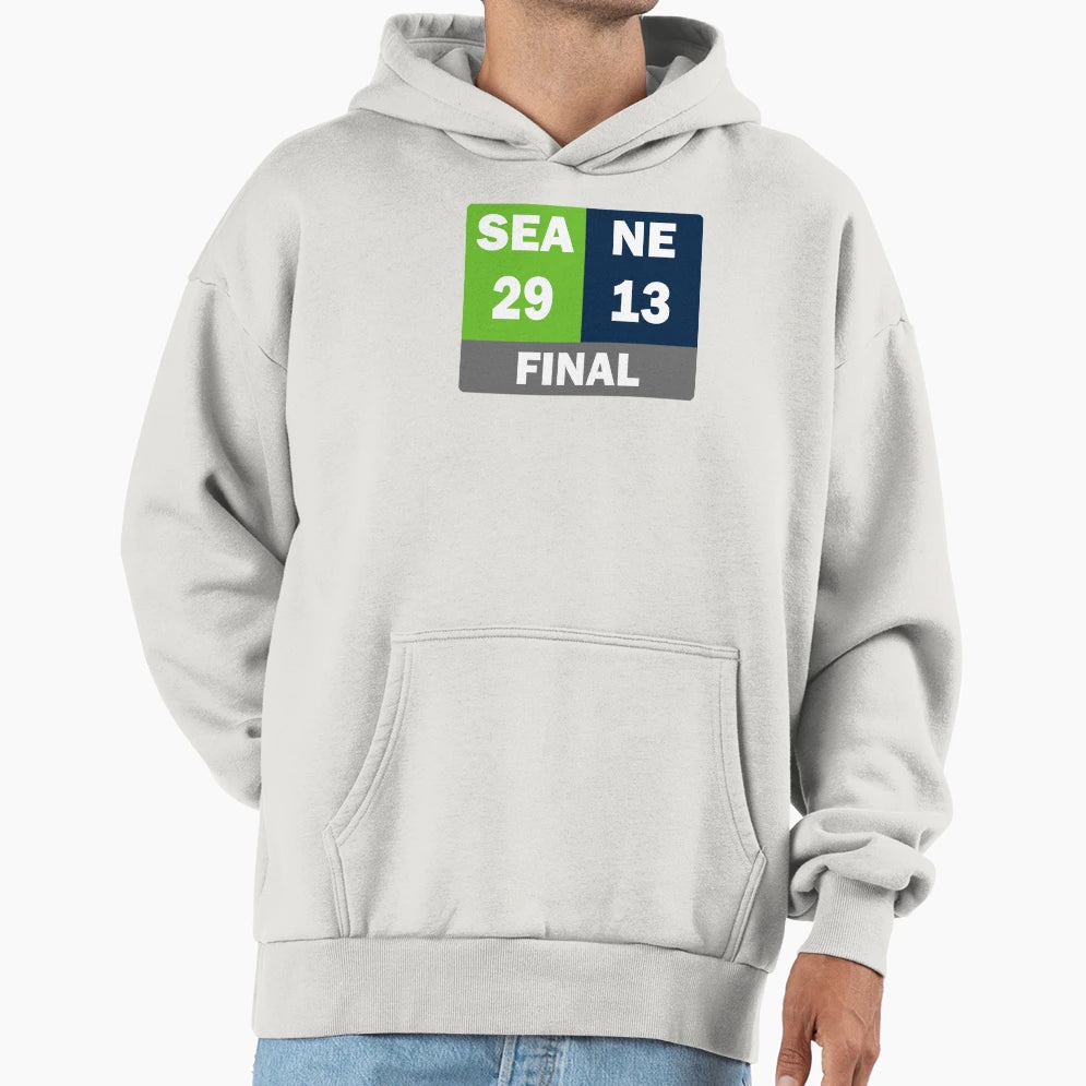 Super Bowl 2026 Final Score Hoodie - Streetwear Style Unisex - T-Shirt, Sweatshirt, Hoodie