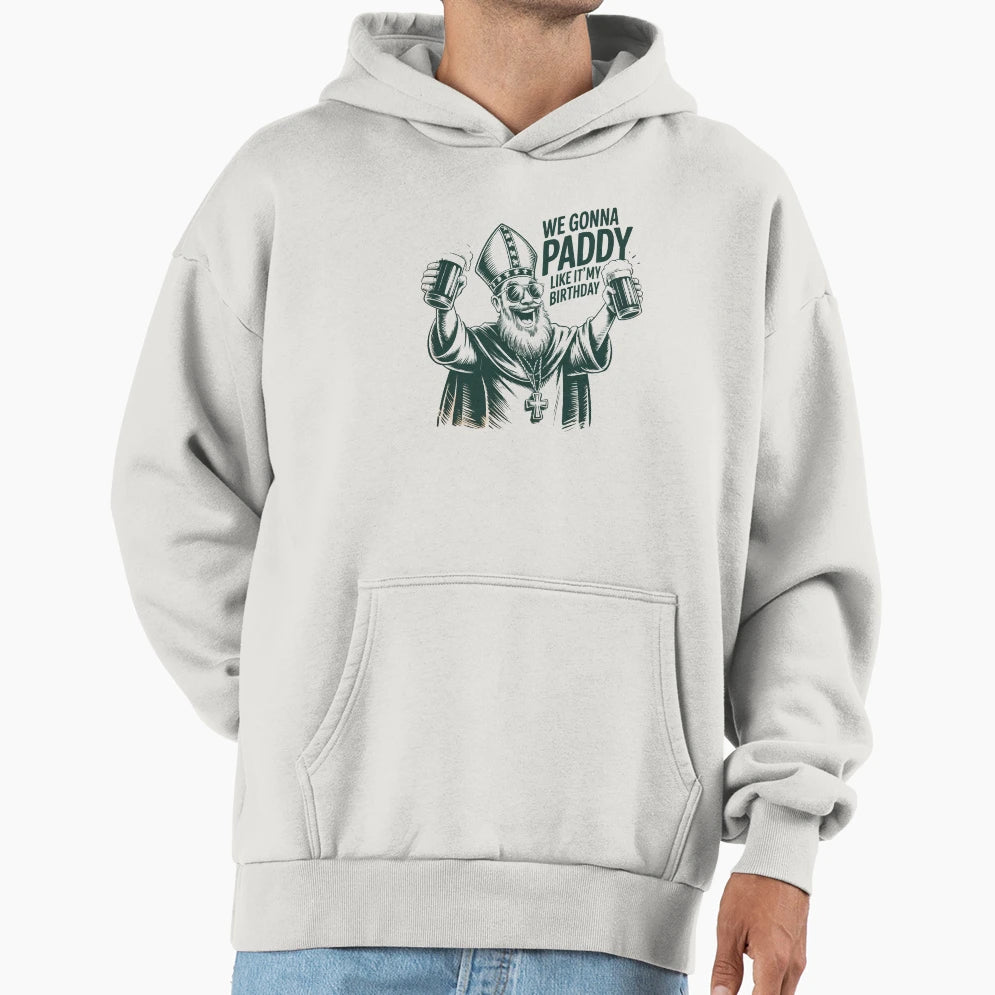 Saint Patrick Sketch Beer Toast Hoodie - Unique Graphic Men Women - T-Shirt, Sweatshirt, Hoodie