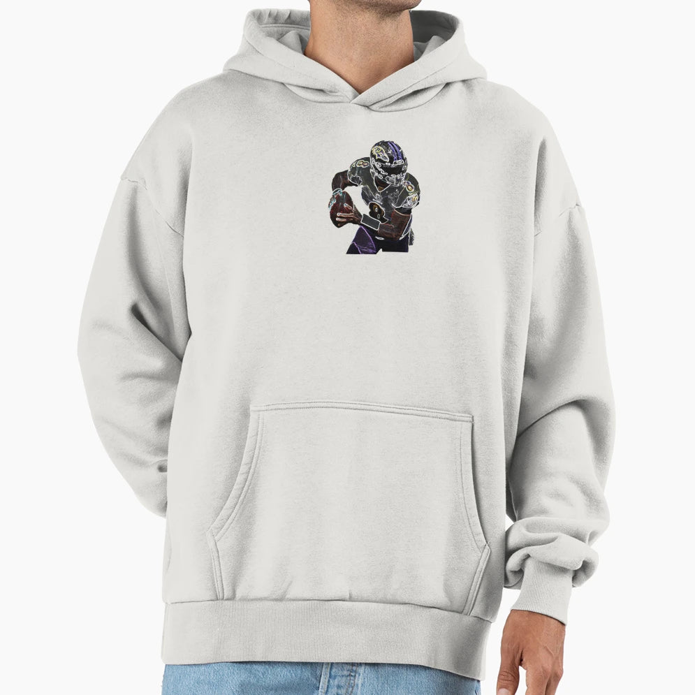 Lamar Jackons Raven Fan Art Hoodie - Streetwear Style Unisex - T-Shirt, Sweatshirt, Hoodie