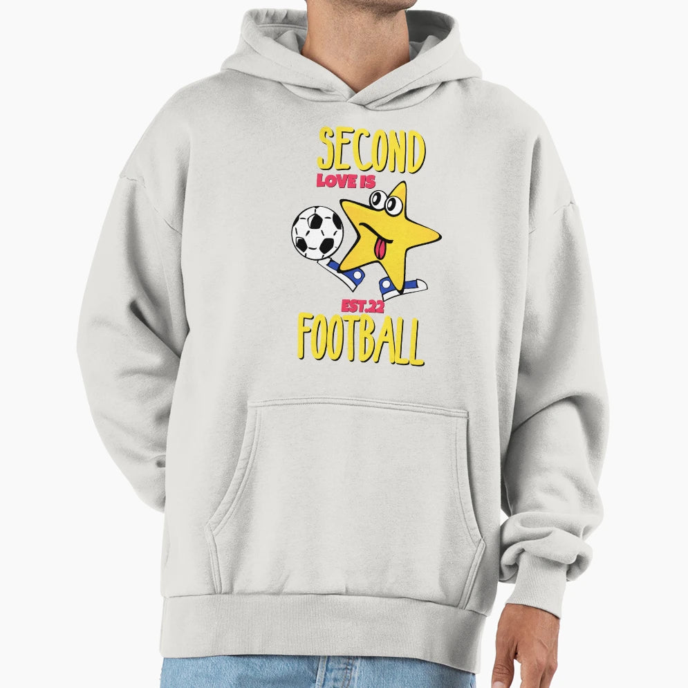 Second Love Is Footbal Hoodie - Minimalist Print for Adults - T-Shirt, Sweatshirt, Hoodie