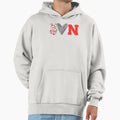 Large White Outline Peace Love Football Hoodie - Unique Graphic Unisex - T-Shirt, Sweatshirt, Hoodie