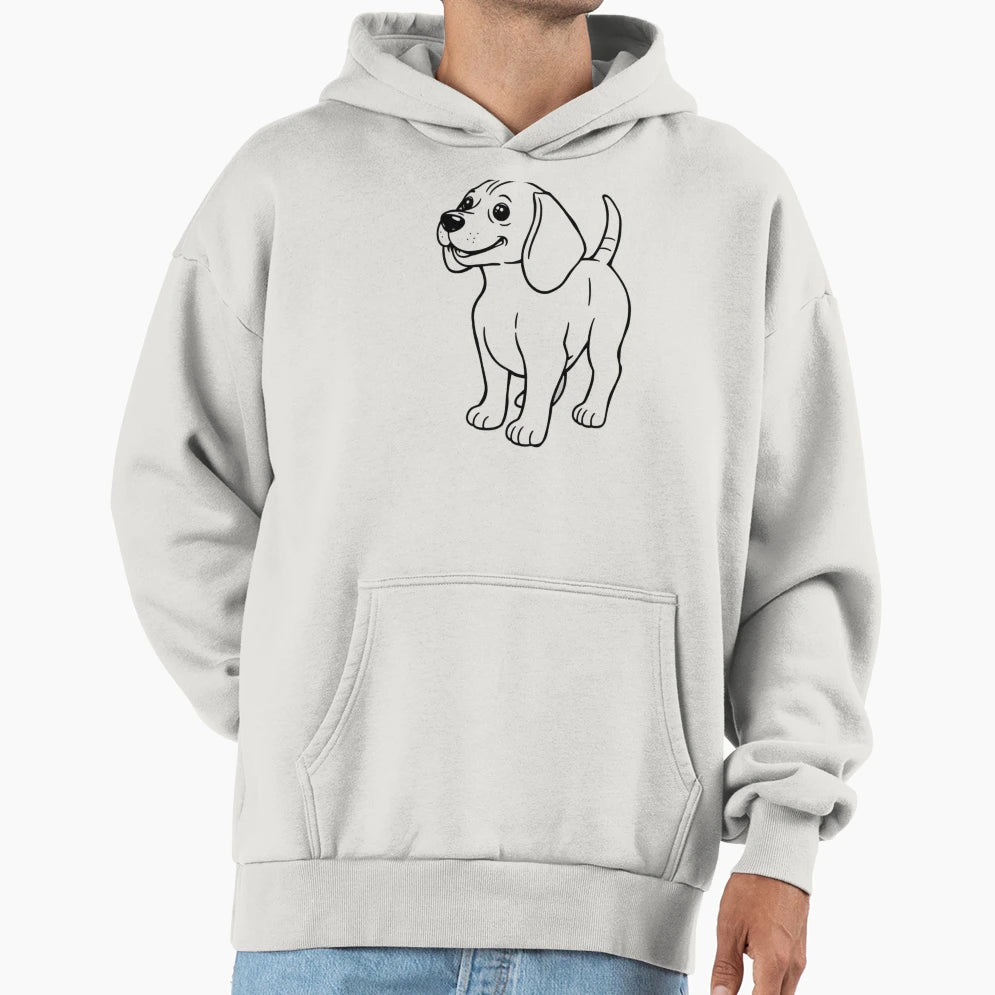 Happy Beagle Big Ears Sniffing Around Hoodie - Streetwear Style Unisex - T-Shirt, Sweatshirt, Hoodie