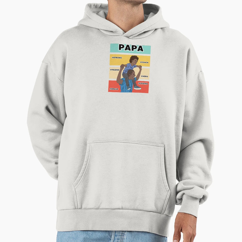 Papa Pop Art Illustration Hoodie - Custom Art Print for Adults - T-Shirt, Sweatshirt, Hoodie