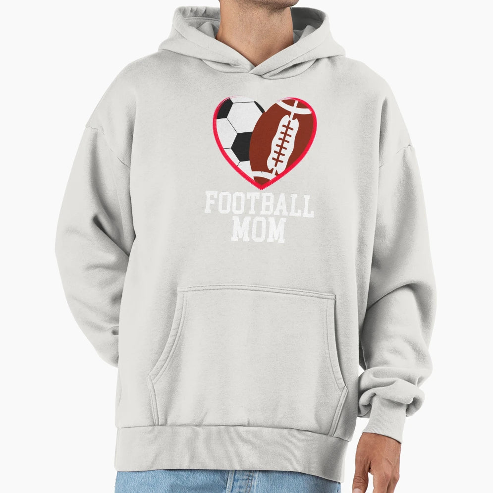 Soccer Mom Football Baller Heart Shape Hoodie - Custom Art Print Men Women - T-Shirt, Sweatshirt, Hoodie