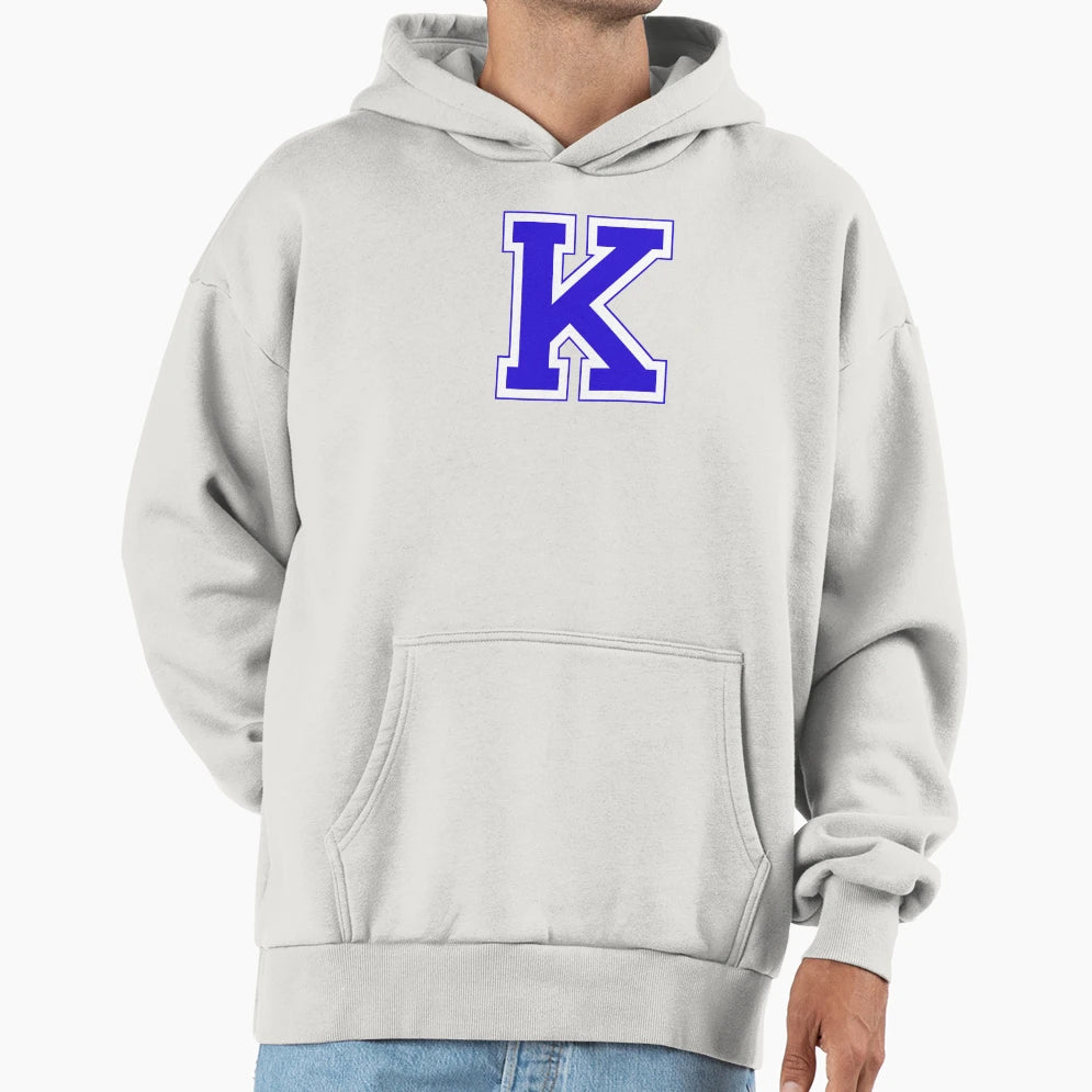 Varsity Letter K Hoodie - Aesthetic Graphic for Adults - T-Shirt, Sweatshirt, Hoodie