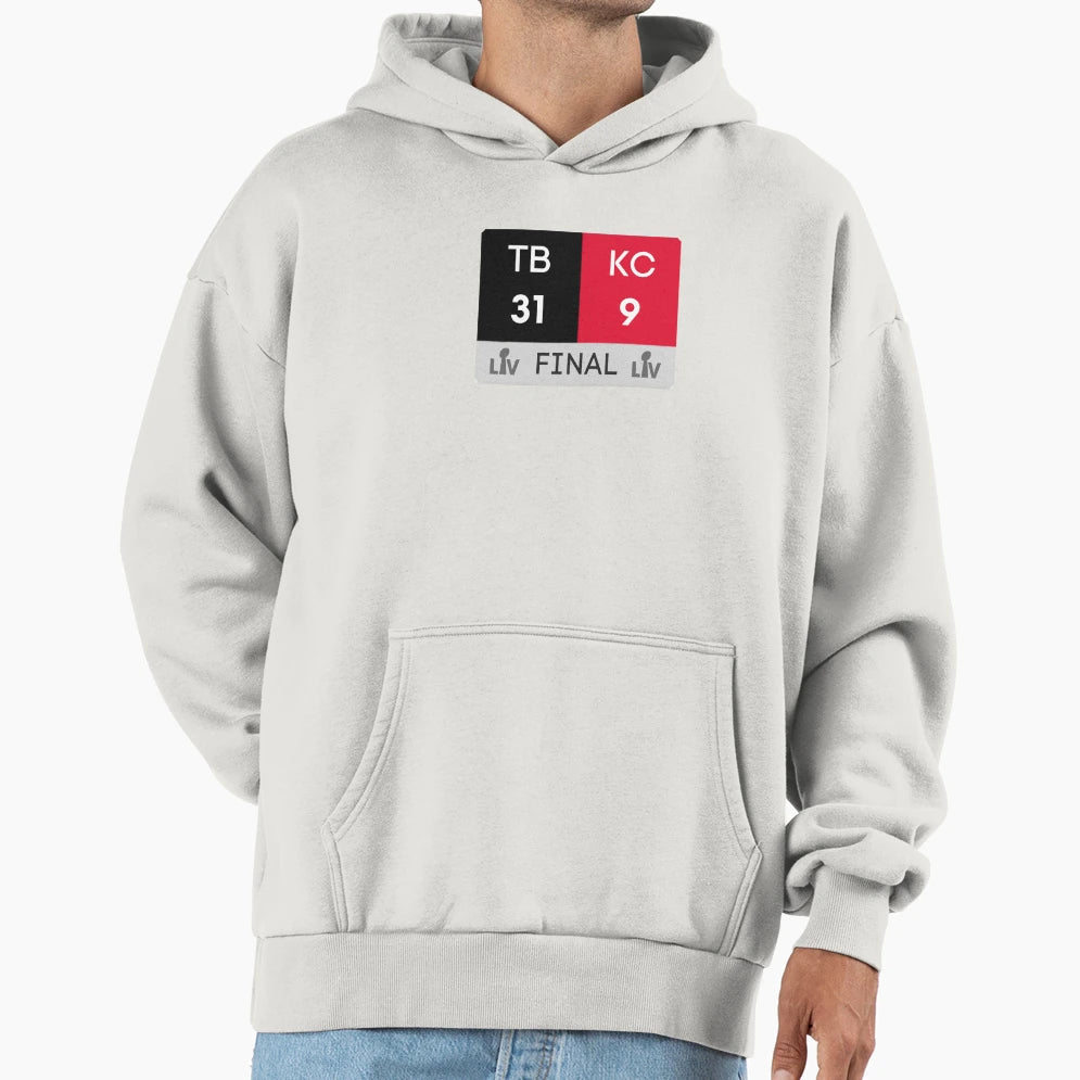Super Bowl Lv 2021 Final Score Tampa Bay Hoodie - Graphic Print Unisex - T-Shirt, Sweatshirt, Hoodie