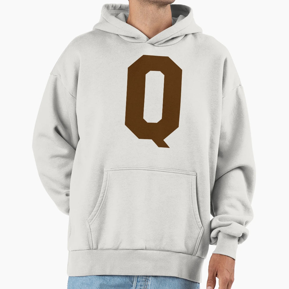 Alphabet Brown Q Sports Letter Q Hoodie - Custom Art Print Men Women - T-Shirt, Sweatshirt, Hoodie