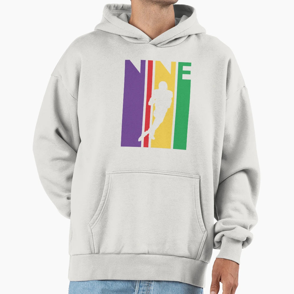 9Th Birthday Gift Nine Colorful Football Hoodie - Trendy Graphic Unisex - T-Shirt, Sweatshirt, Hoodie
