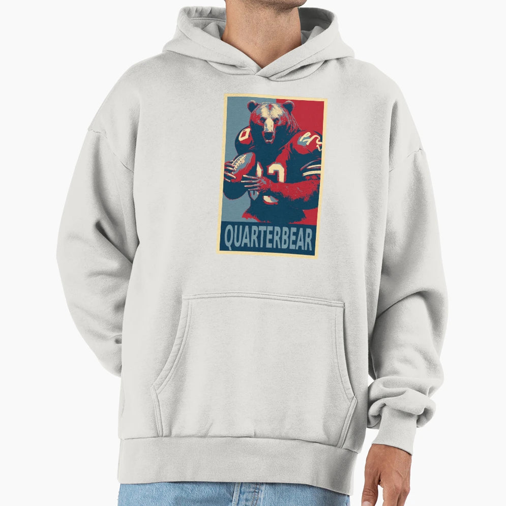 Quarterbear Bear Quarterback American Hoodie - Unique Graphic for Adults - T-Shirt, Sweatshirt, Hoodie
