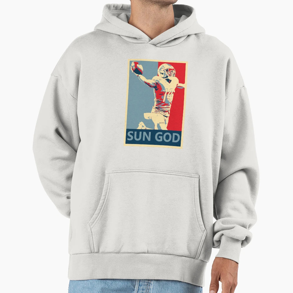 Amon Ra St Brown Lions Sun God Campaign Hoodie - Minimalist Print Men Women - T-Shirt, Sweatshirt, Hoodie