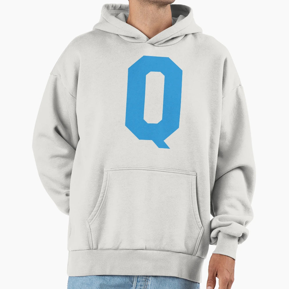 Alphabet Blue Q Sports Letter Q Hoodie - Aesthetic Graphic Unisex - T-Shirt, Sweatshirt, Hoodie