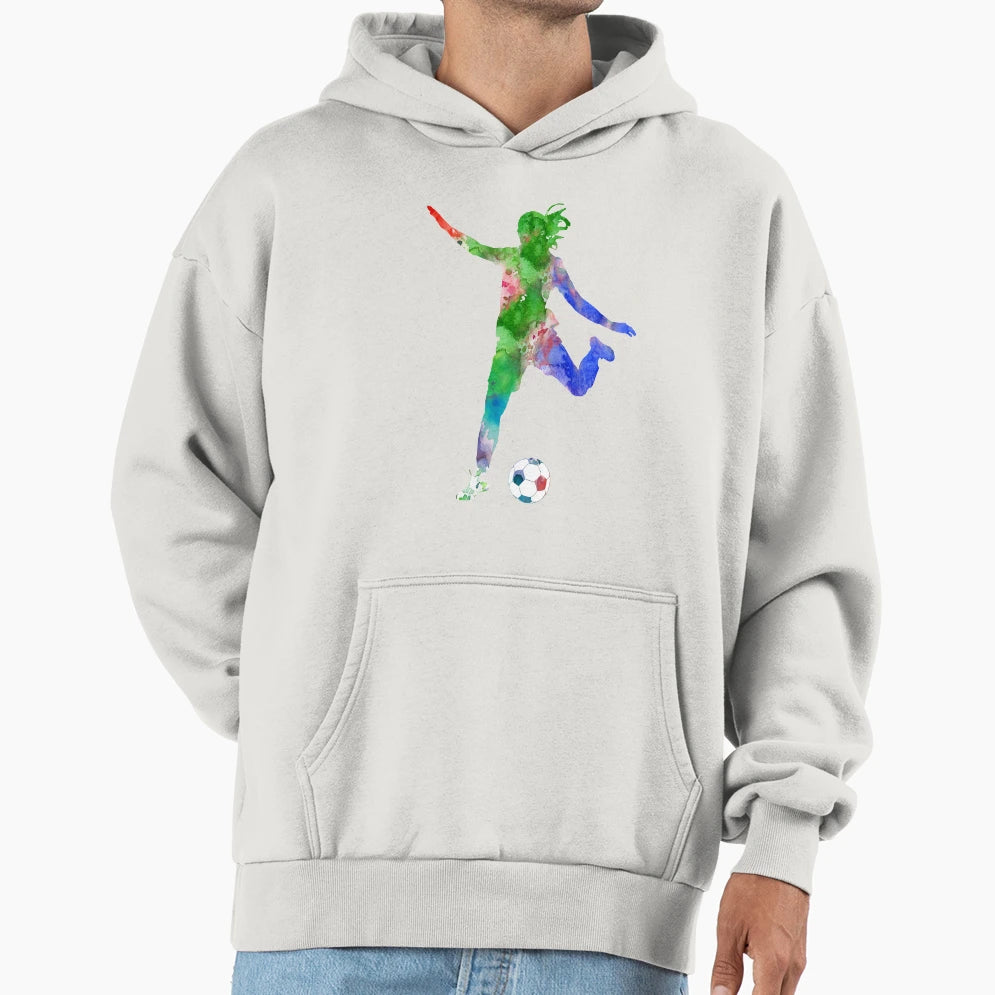 Female Soccer Player Hoodie - Aesthetic Graphic Men Women - T-Shirt, Sweatshirt, Hoodie